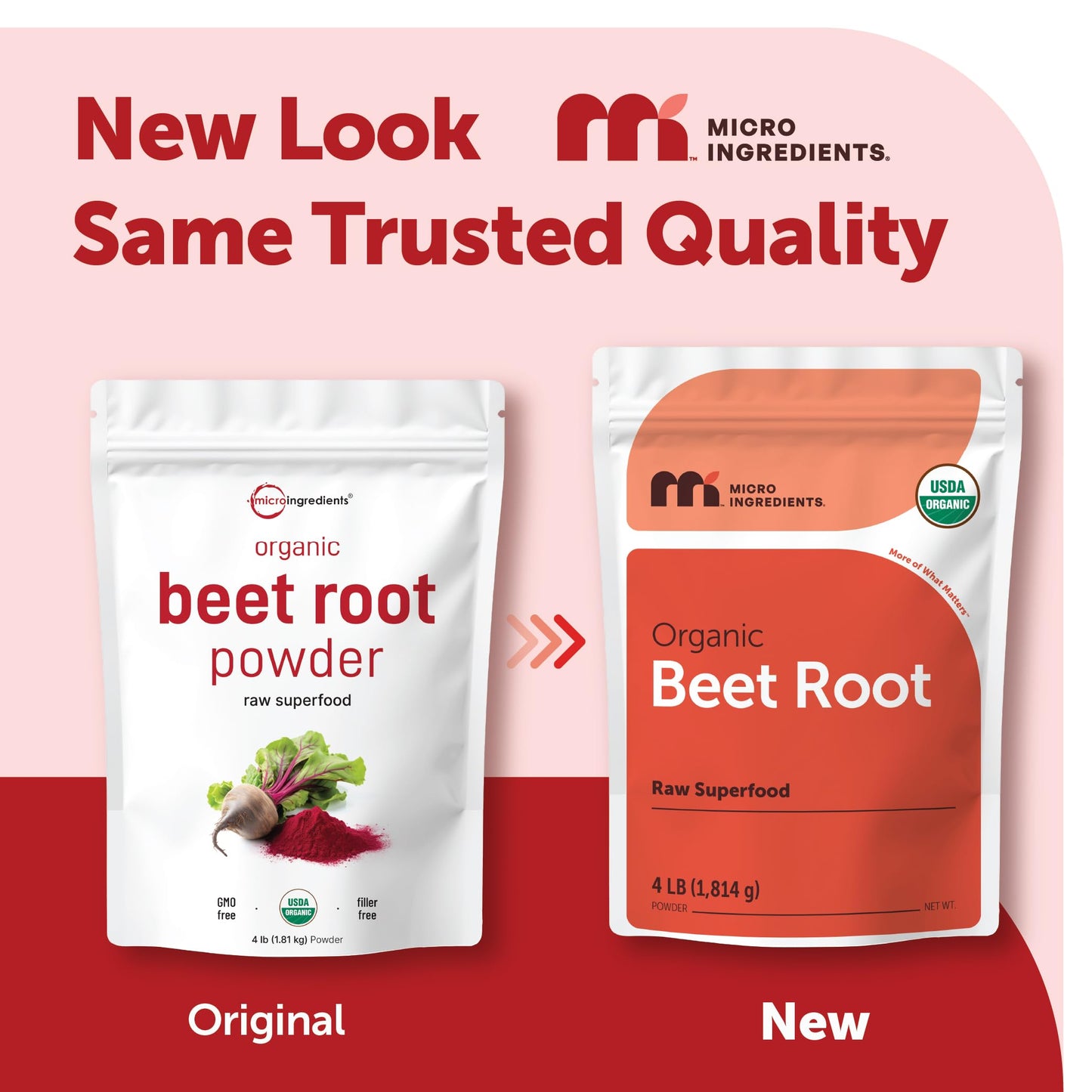 Micro Ingredients Organic Beet Root Powder, 4 Pounds | Cold Pressed, Water Soluble, High Concentrated Raw Beetroot Supplement | Natural Nitric Oxide Superfood Drink Mix Micro Ingredients