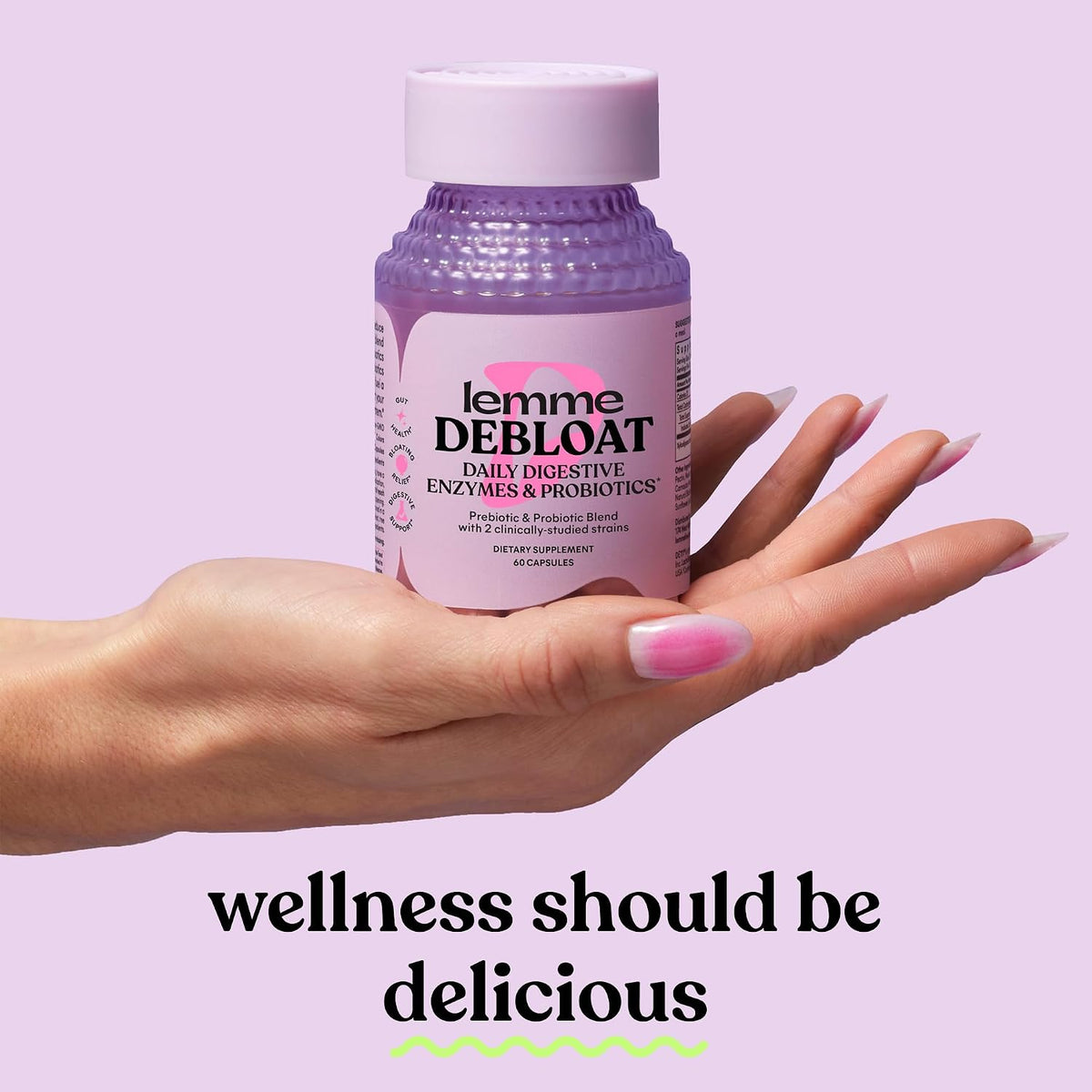 Lemme Debloat 3-in-1 Prebiotic, Probiotic & Digestive Enzyme Capsules for Bloating & Gas Relief - 2 Clinically Studied Probiotics w/5 Digestive Enzymes to Improve Digestion, Women & Men, (60 Count) Gsupps Australia