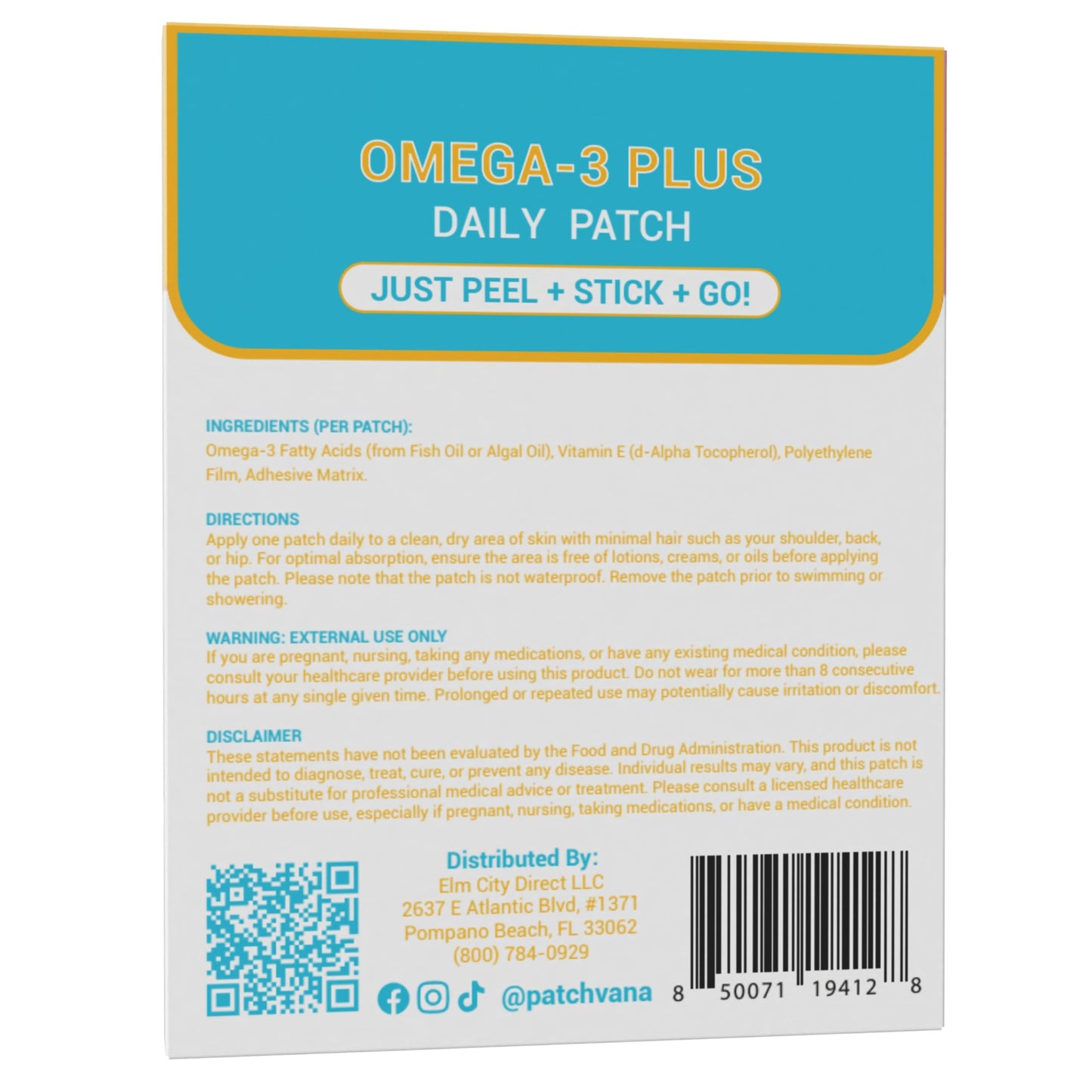 Patchvana Omega 3 Patch for Women & Men, 1 Month Supply, 30 Patches Patchvana
