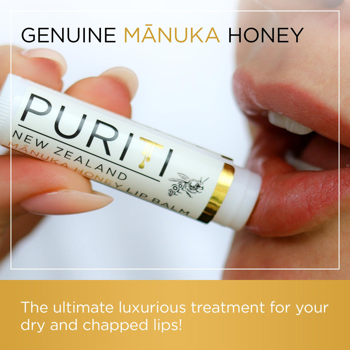 PURITI Manuka Honey Lip Balm – 3pack Soothing & Moisturizing, Enriched with Almond PURITI
