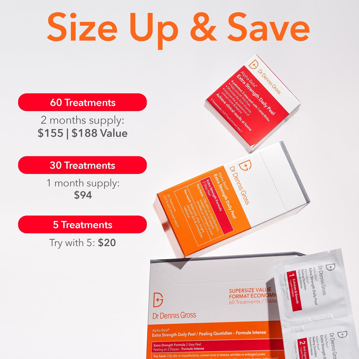 Dr Dennis Gross Alpha Beta Extra Strength Exfoliating Daily Peel - 5 Pack Dr Dennis Gross