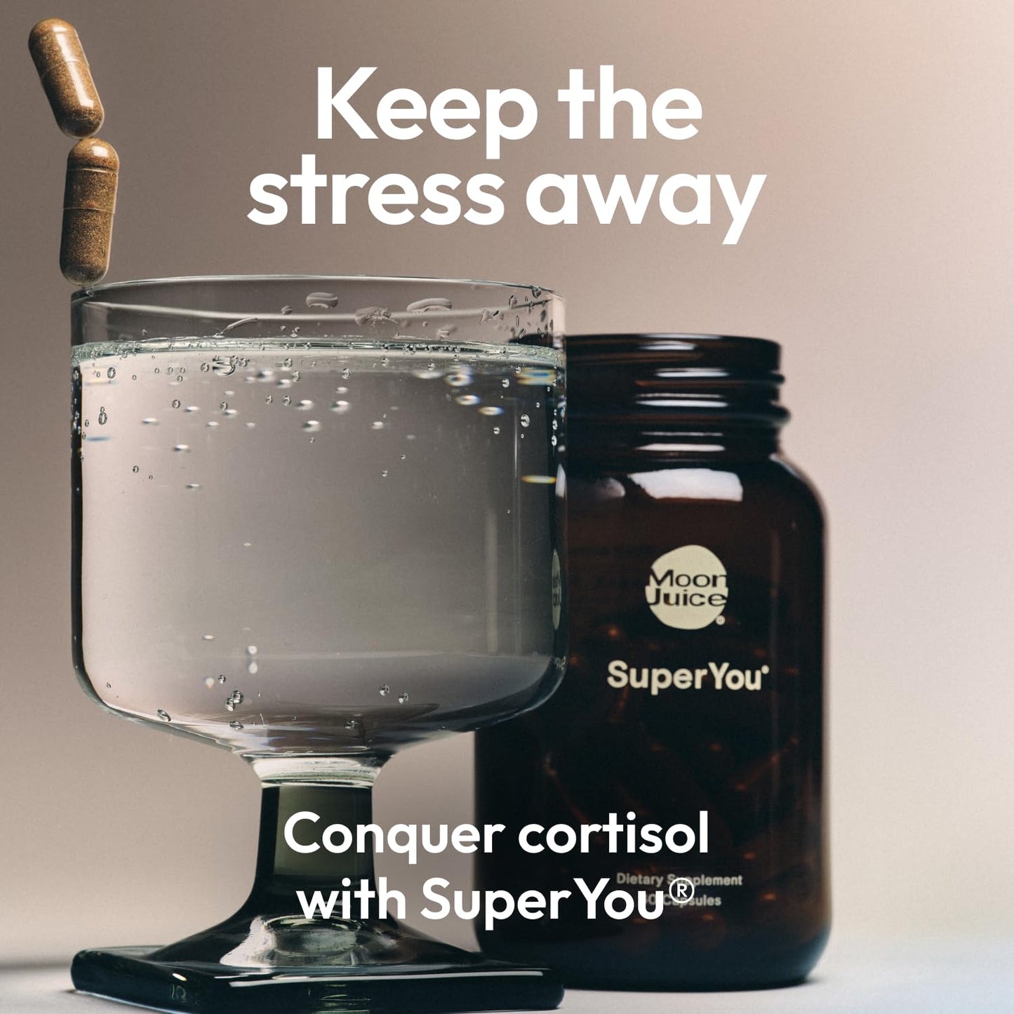 Moon Juice SuperYou Ashwagandha Supplements with Rhodiola, Shatavari & Amla - Cortisol Reducer for Energy, Mood, Focus and Stress Support, Vegan, Non-GMO & 100% Traceable, 60 Capsules, 30 Servings Moon Juice