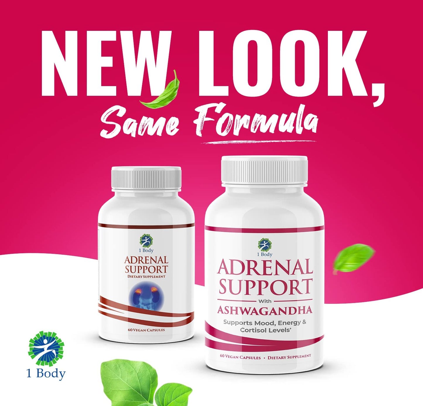 1 Body Adaptogen Complex Supplement with Ashwagandha - 60 Vegan Cap 1 Body