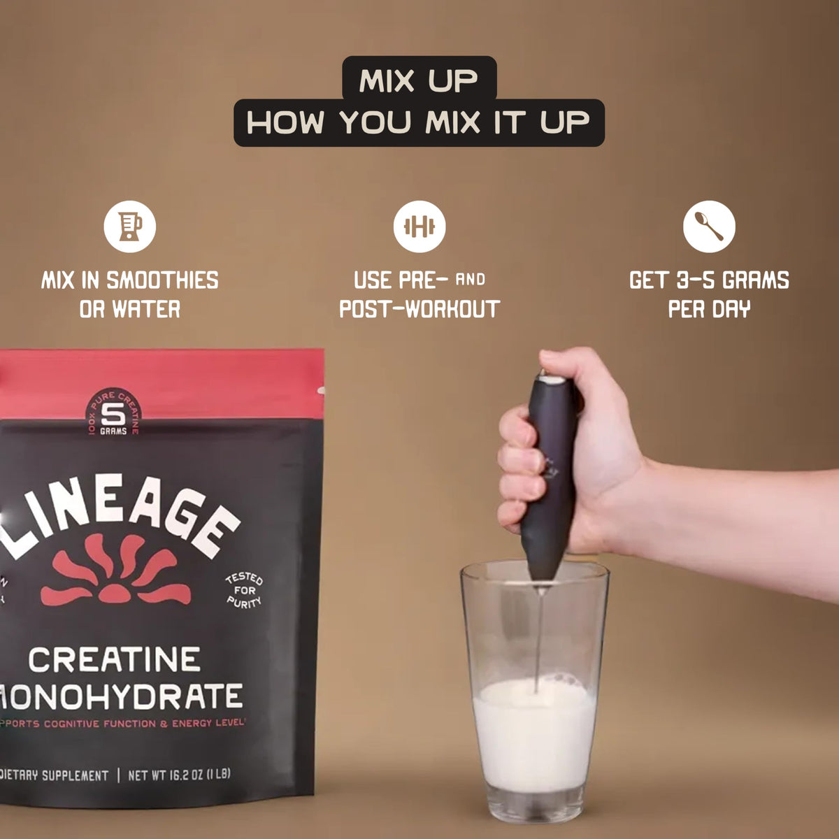 Lineage Provisions Micronized Creatine Monohydrate with Sea Salt - Micronized Creatine Powder for Training & Performance Lineage Provisions
