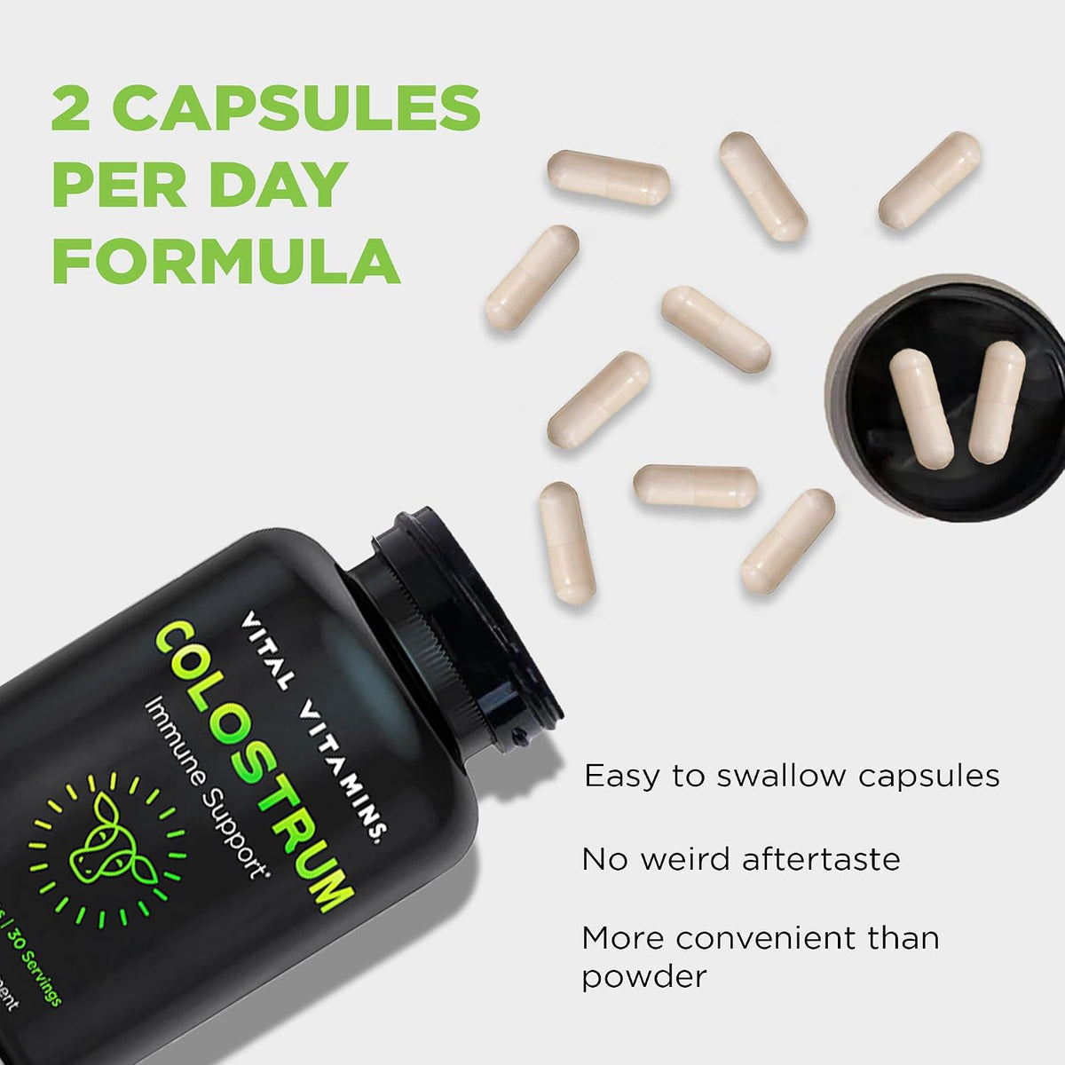 Vital Vitamins Vegan Collagen Booster Capsules + Colostrum Capsules Supplement Gsupps Australia