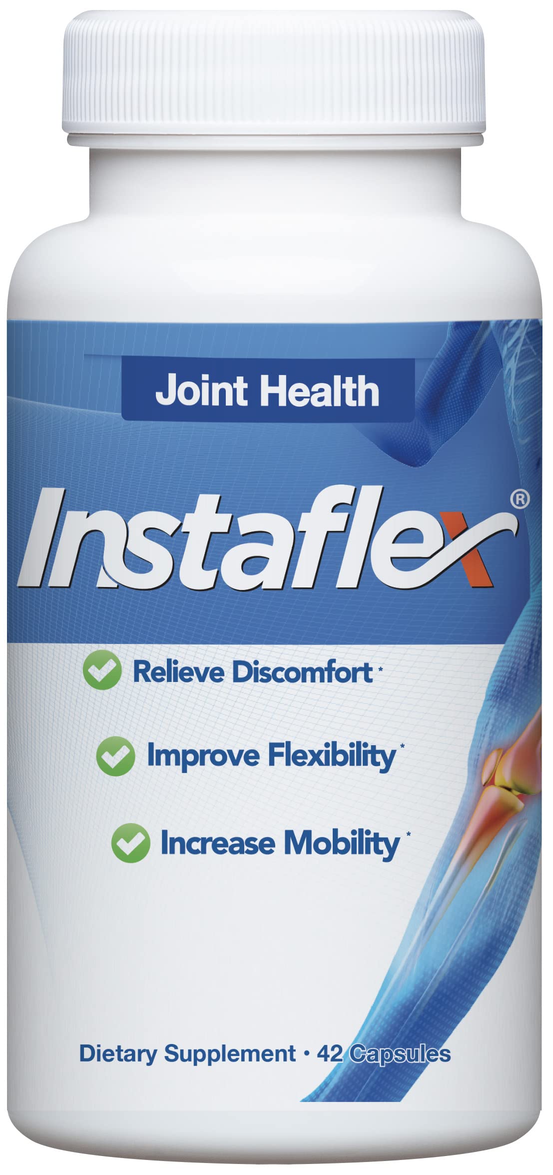 Instaflex Joint Support Supplement for Men and Women - Glucosamine, MSM, White Willow, Turmeric, Ginger, Cayenne, Hyaluronic Acid - 42 Capsules Instaflex