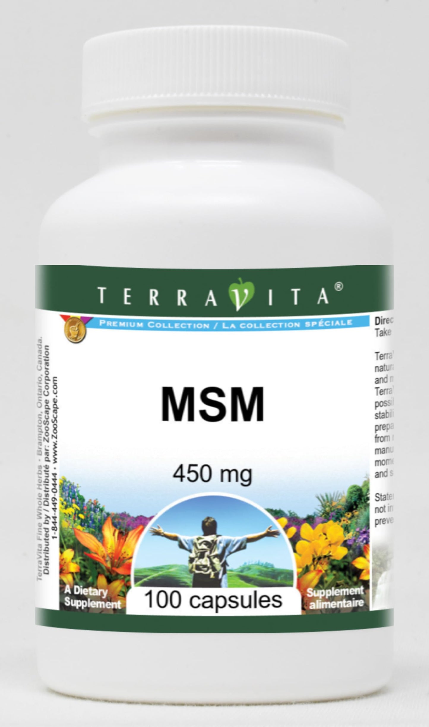 MSM - 450 mg (100 Capsules, ZIN: 510649) - 3 Pack Terravita