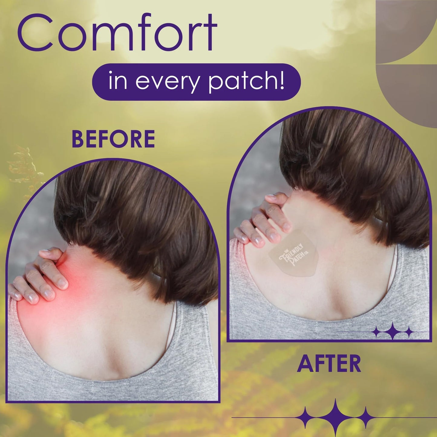 Relief Day Patch - Arnica, White Willow Bark, Saffron & Peppermint for Soreness and discomfort for Women and Men The Friendly Patch CO.