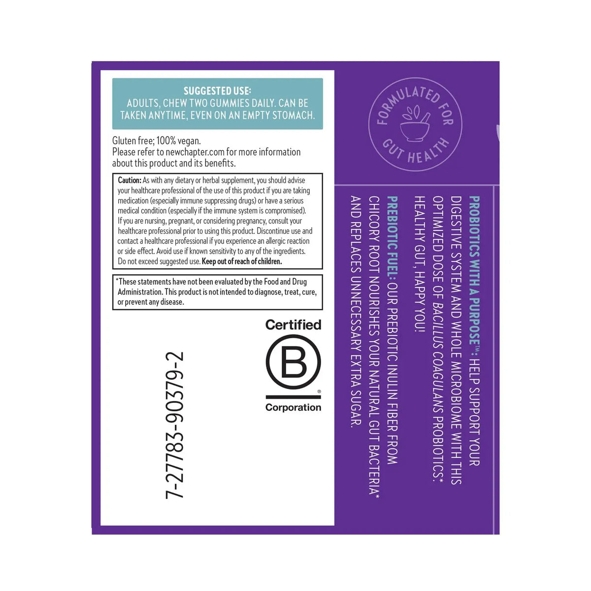 New Chapter Probiotic Gummies for Women and Men, All-Flora (1 Month Supply) – 55% Less Sugar+, Formulated for Holistic Gut Health Support with Probiotics + Prebiotic Fiber New Chapter