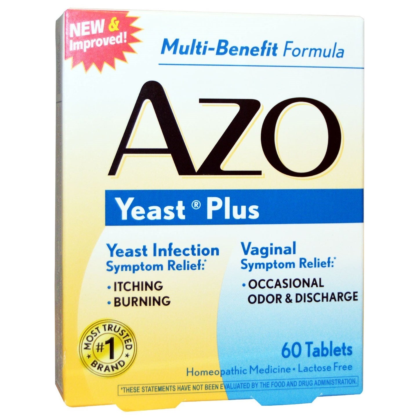 Azo, Yeast Plus, 60 Tablets - 2pc Feulover
