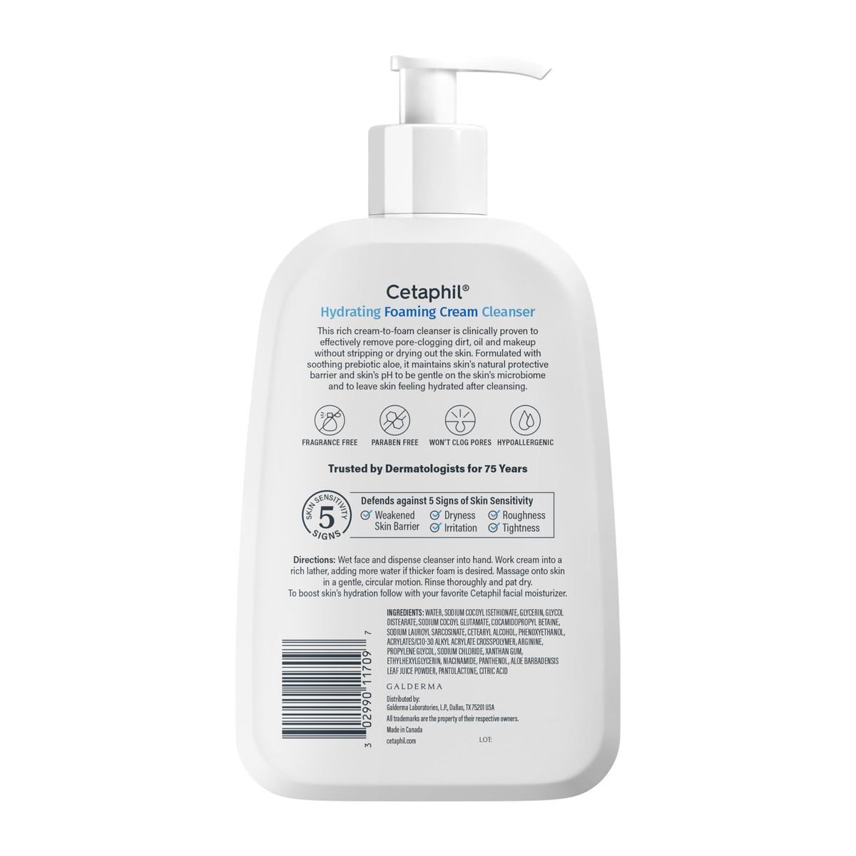 Cetaphil Cream to Foam Face Wash, Sensitive Skin Cleanser, 16oz Cetaphil