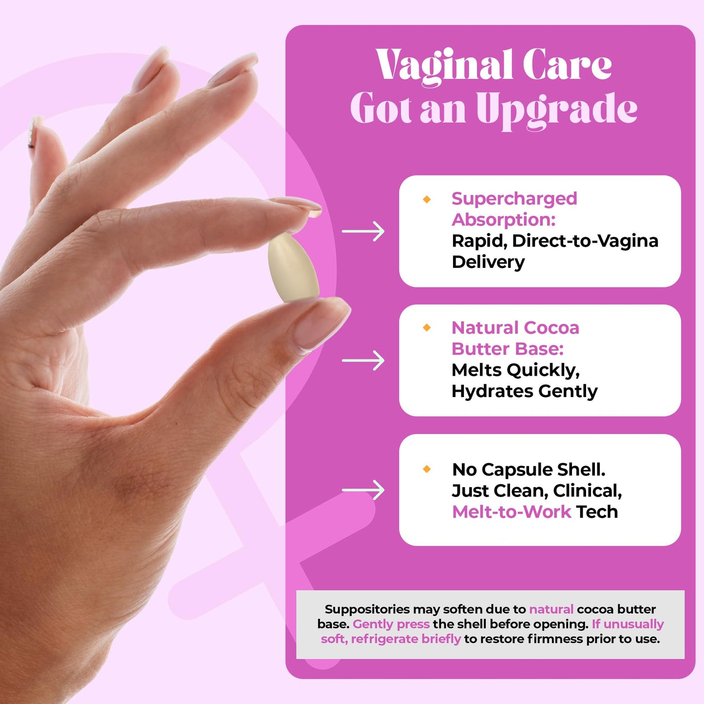 PURE WOMAN - Pause-Me-Not Suppositories - Menopausal Symptom Relief - Natural Ingredients - Relieves Hot Flashes & Vaginal Dryness - Promotes Stable Mood - Enhanced Vaginal Relief - 10 Pk PURE WOMAN