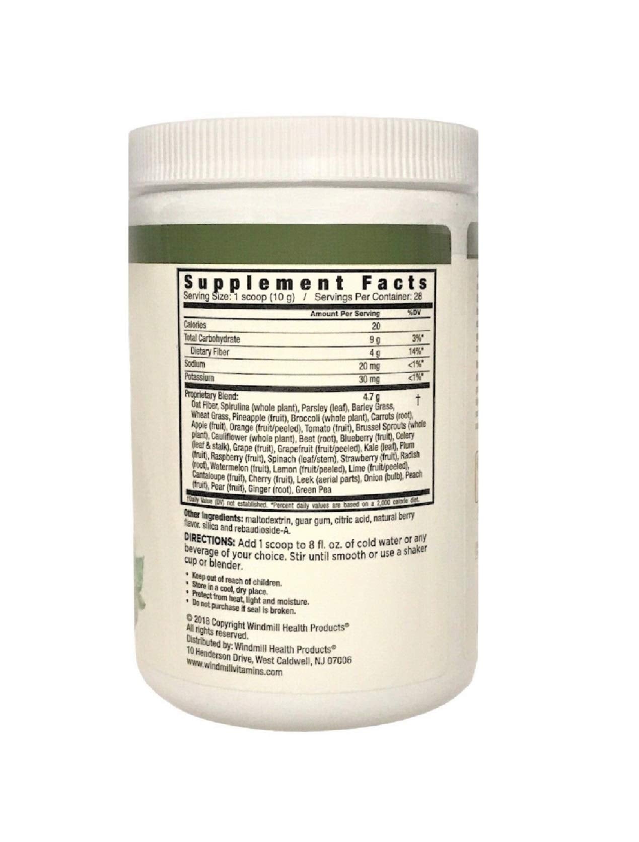 Nutrition Works Greens Powder Greens & Superfoods - Berry Flavor - 9.88 Oz (20 Servings) Nutrition Works