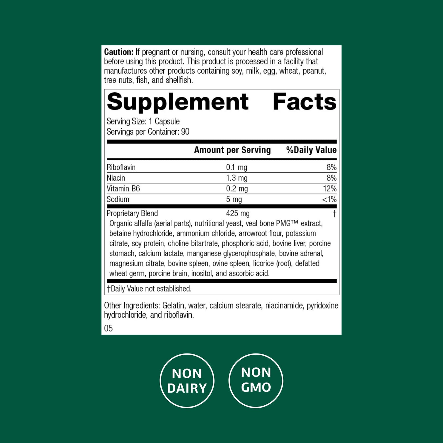 Standard Process Ostarplex - Dietary Supplement for Connective Tissue Health - Aids Liver Health & Function - Contains Vitamin B6 - Non-Dairy - 90 Capsules (90 Servings) Standard Process Inc.