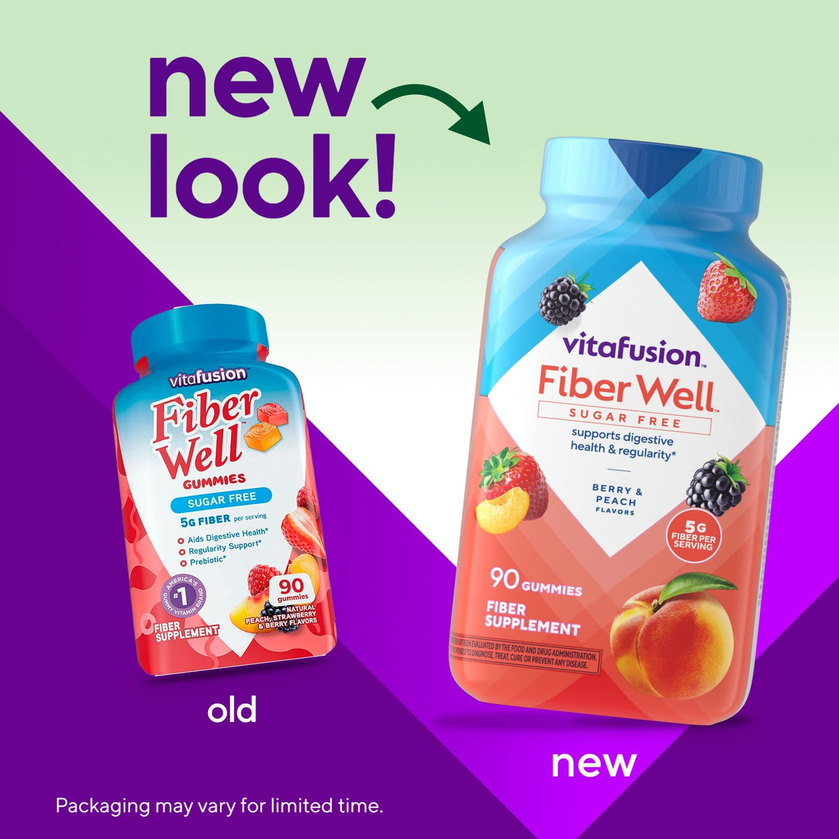 Vitafusion Fiber Well Gummy Vitamins, 90 Count (Packaging May Vary) Vitafusion