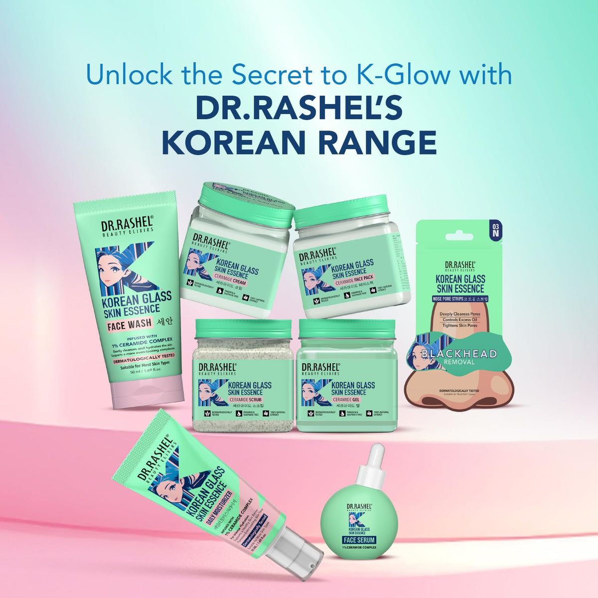 DR.RASHEL Korean Face & Body Scrub 12.84 Fl Oz With Rice Water & Ceramide For Glass skin Exfoliating Face Wash with Natural Extracts for Tan Removal, Blackhead Remover & Oil Control Cleanser - 380ml DR.RASHEL
