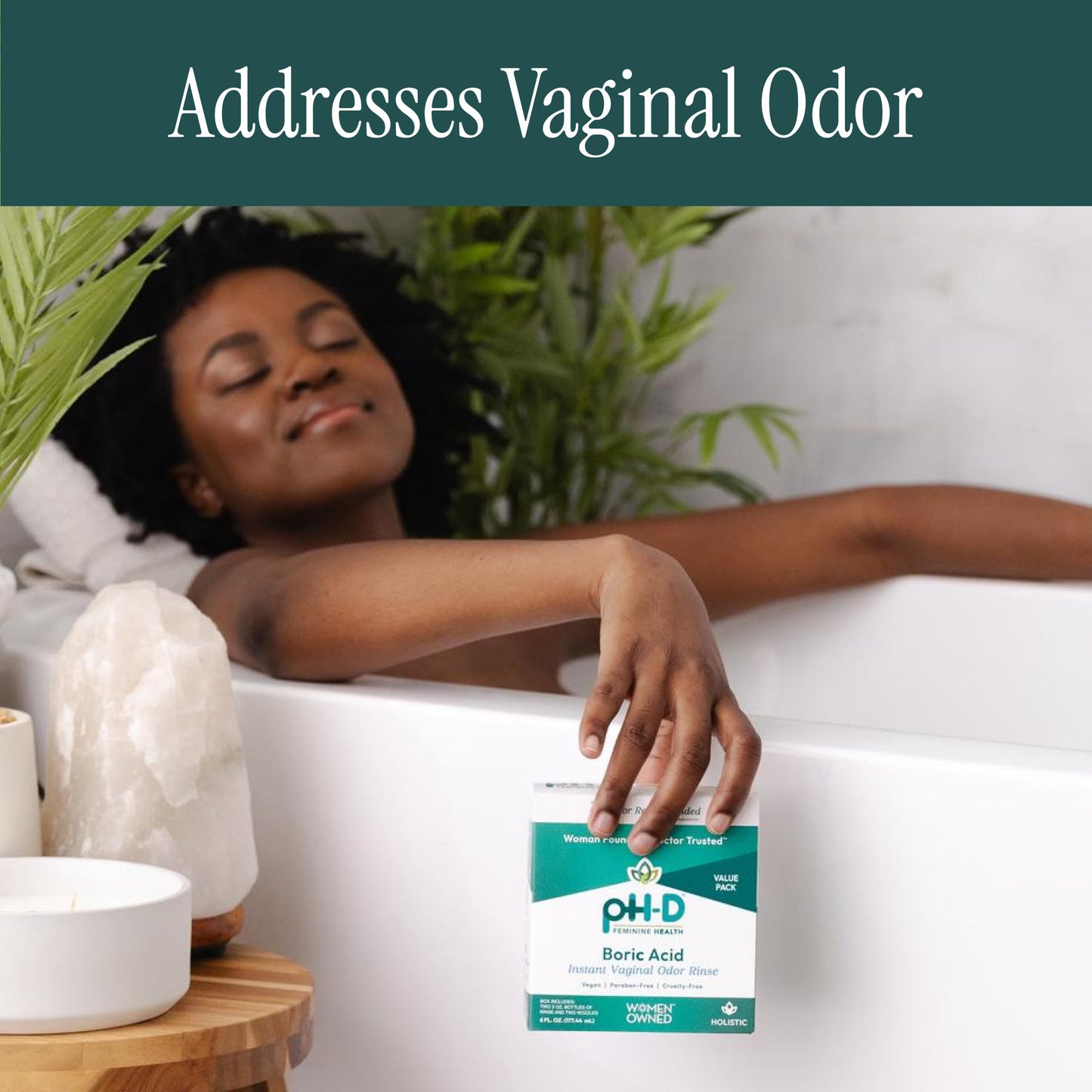 pH-D Feminine Health Support - Instant Odor Rinse with Boric Acid for Vaginal Odor - Vegan, Paraben-Free, Cruelty-Free, 6 Fl Oz Total, (3 Fl Oz, Pack of 2) pH-D Feminine Health Support