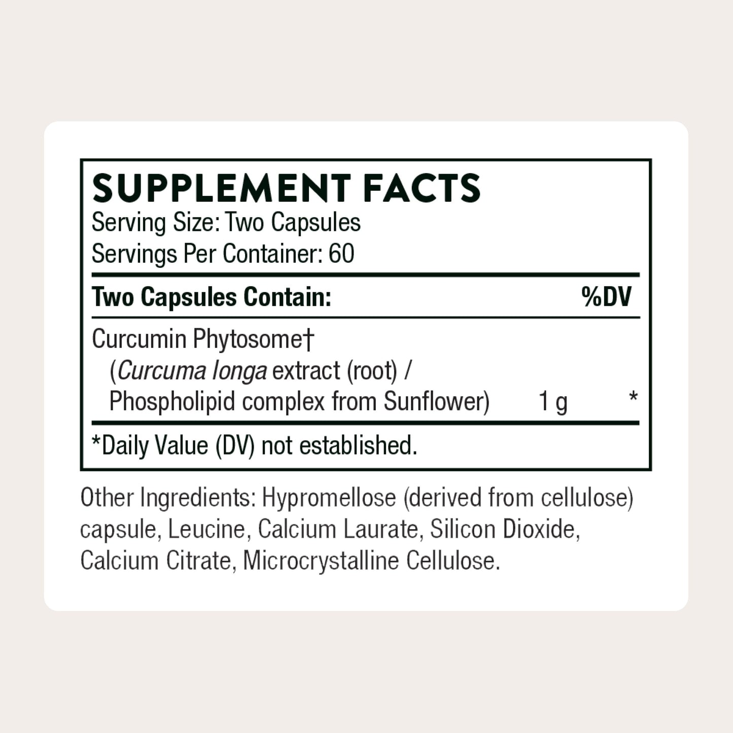 THORNE - Curcumin Phytosome 1000 mg (Meriva) - Clinically Studied, High Absorption - Supports Healthy Inflammatory Response in Joints, Muscles, GI Tract, Liver, Brain & Nerves* - 60 Servings THORNE