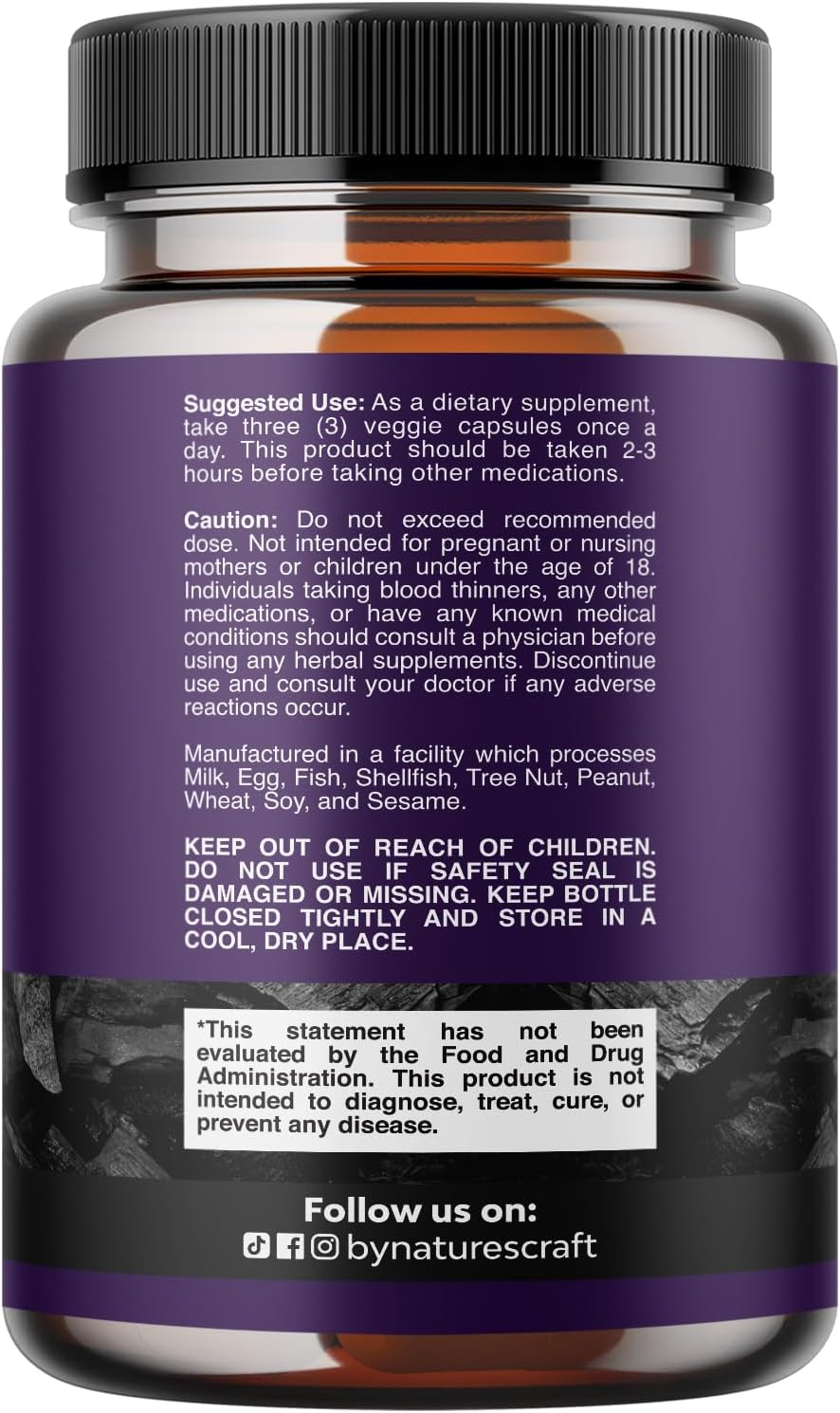 Activated Charcoal Capsules 1200mg - Coconut Charcoal Pills Stomach - 180ct | Activated charcoal powder in capsules / tablets (carbon activado), 1200mg / serving - digestive comfort & healthy gut Gsupps Australia