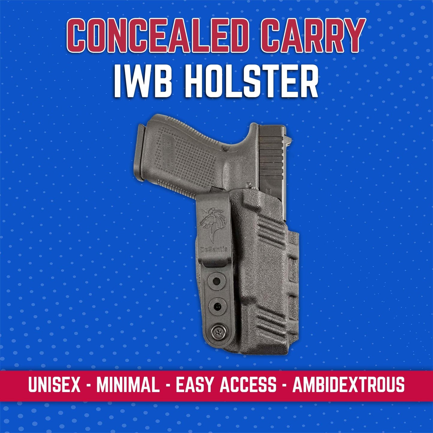 DeSantis Slim-Tuk - IWB Holster for Men and Women, Pistol Holster for Concealed Carry, Suitable for Appendix Wear, Ambidextrous, Made with Kydex, Adjustable Tension, Tuckable 360 C-Clip Gsupps Australia