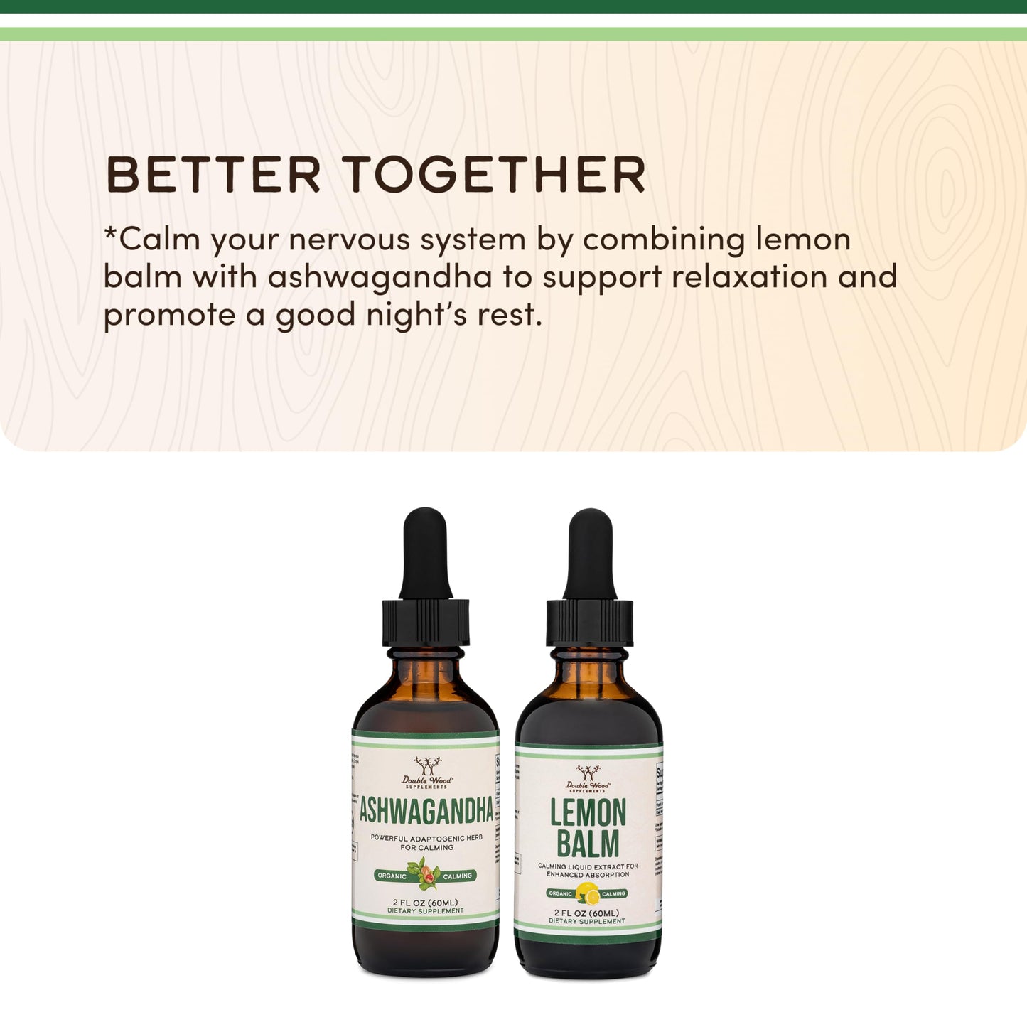 Ashwagandha Organic Drops for Stress Relief (1,200mg, 60 Servings) Ashwagandha Tincture for Adrenal Support and Cortisol Manager Double Wood Supplements
