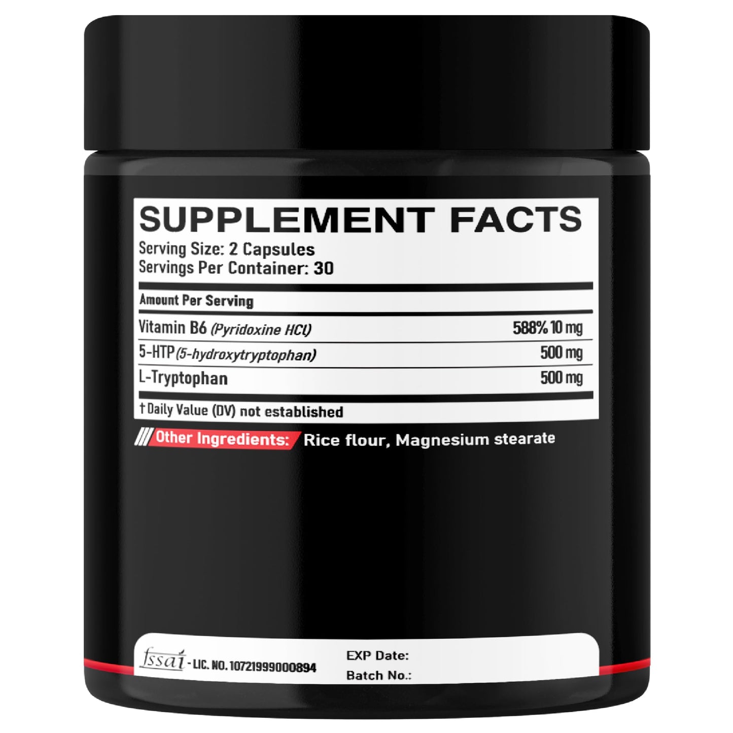 DEDICAD 5 HTP Supplement 1010mg - 60 Capsules - 3in1 Combined with Vitamin B6, L-Tryptophan - Comfortable Mood, Brain Health, Body Management & Immune System Support DEDICAD