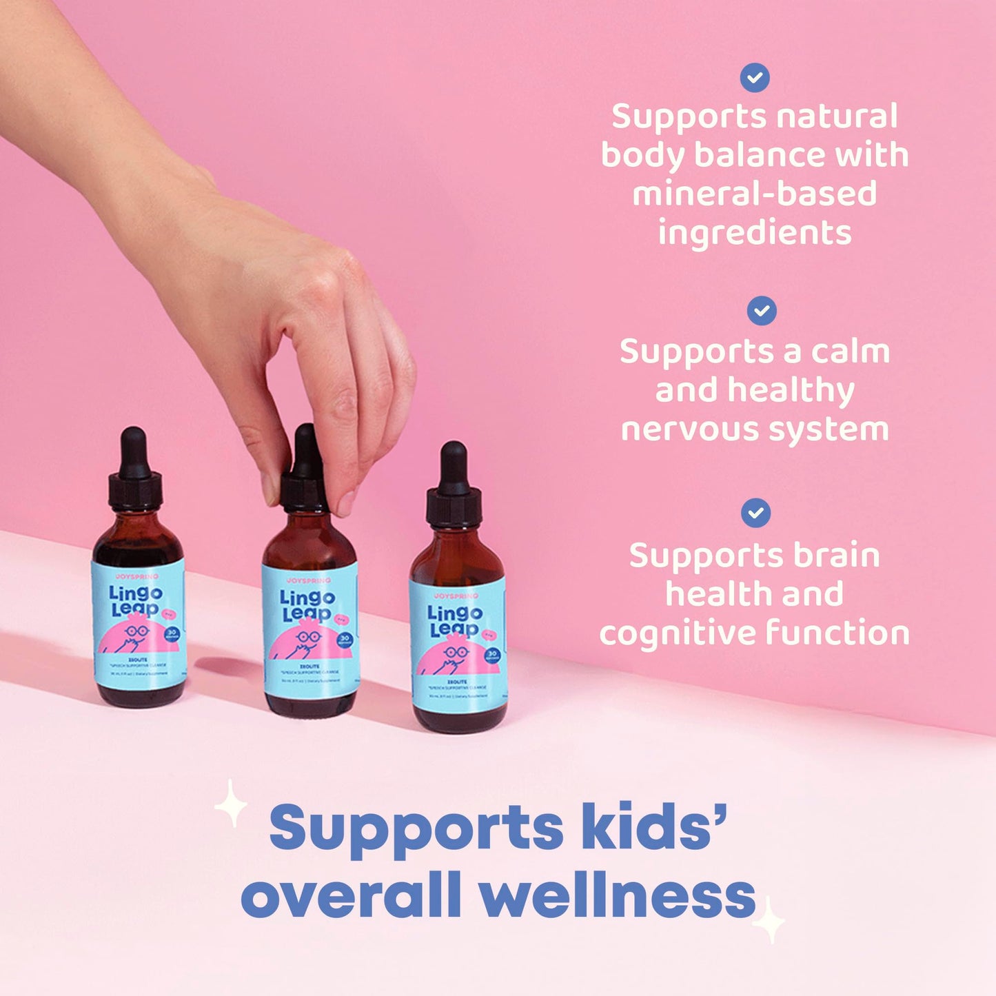JoySpring LingoLeap – Liquid Kids Formula with Zeolite Clinoptilolite, Methylated B12 & Vitamin D3 | Gentle Daily Support for Kids’ Wellness JoySpring