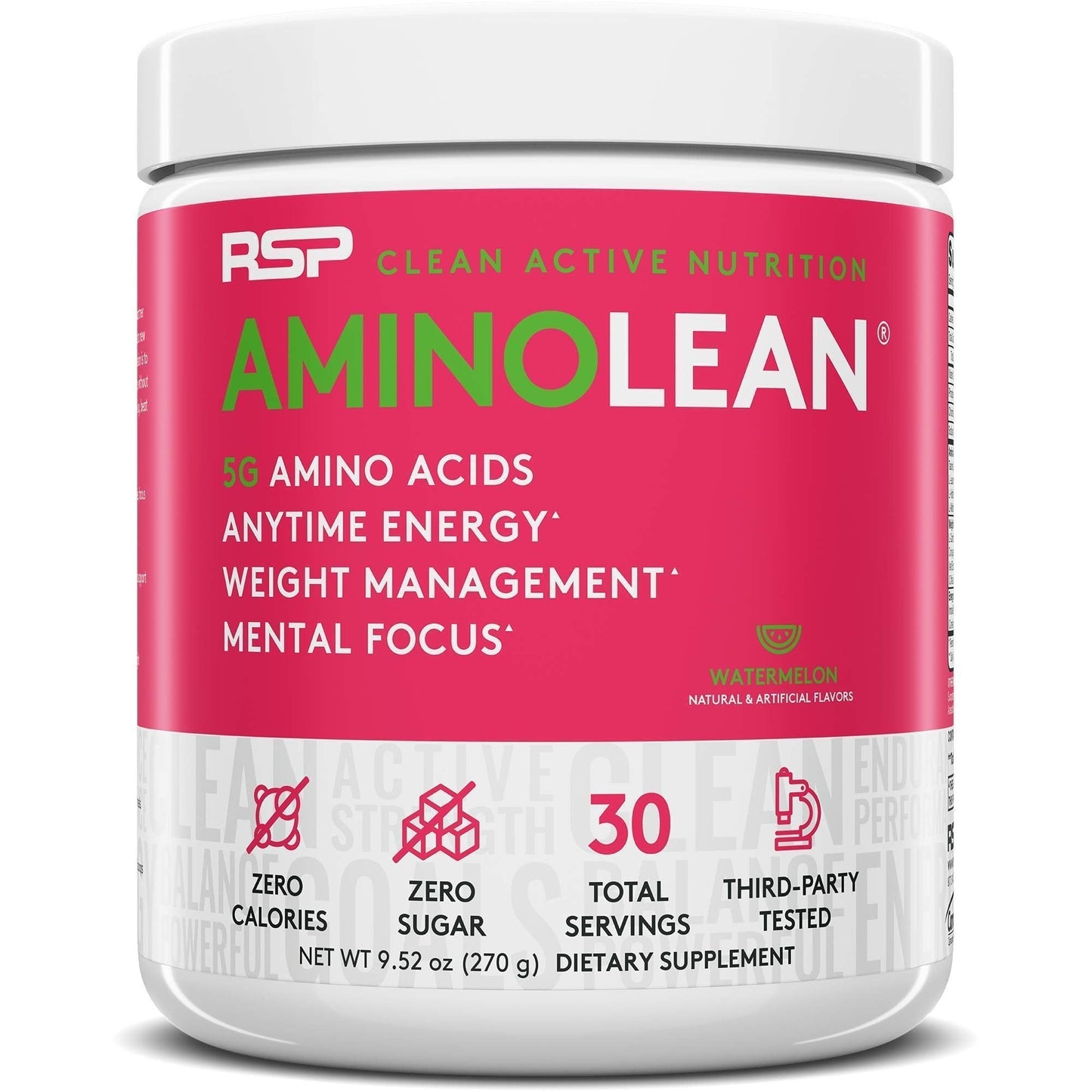 RSP NUTRITION AminoLean Pre Workout Energy (Watermelon 30 Servings) with TrueFit RSP NUTRITION