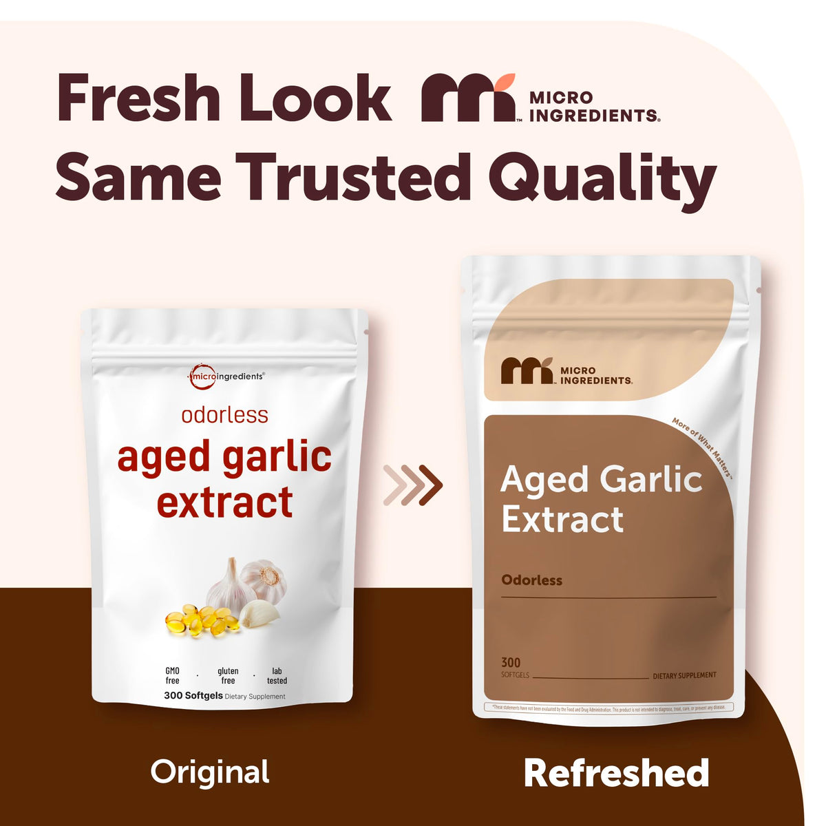 Micro Ingredients Odorless Garlic, 300 Softgels | 2 Years Aged Garlic Extract | Grown Allium Sativum Bulb Micro Ingredients