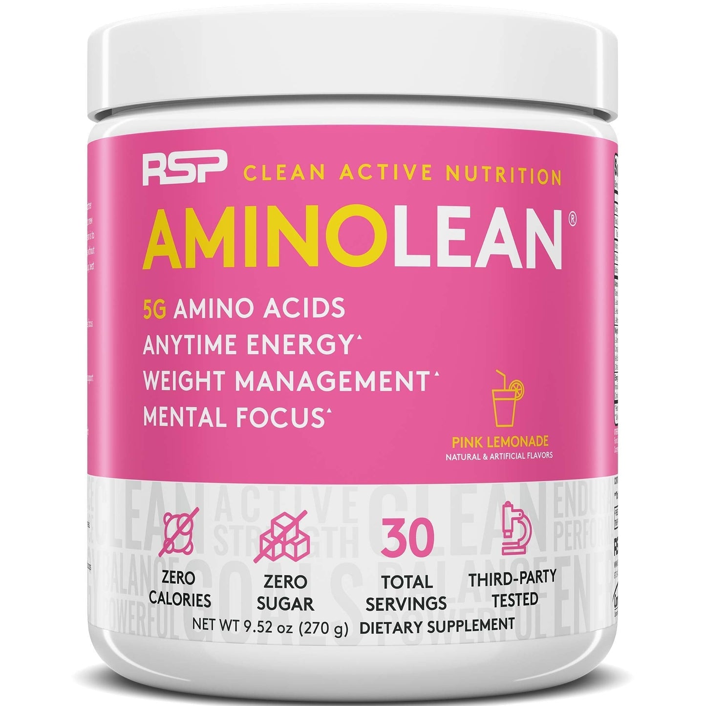 RSP NUTRITION AminoLean Pre Workout Energy (Pink Lemonade 30 Servings) RSP NUTRITION