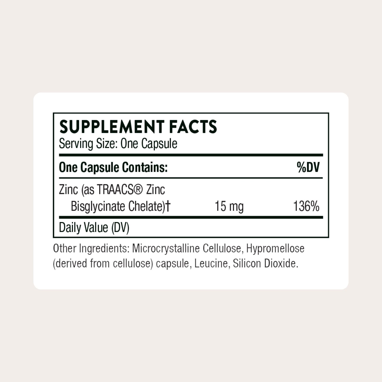 THORNE - Zinc Bisglycinate 15 mg - Highly Absorbable Zinc Supplement - Supports Immune System, Eye, Skin & Reproductive Health* - Third-Party Certified THORNE