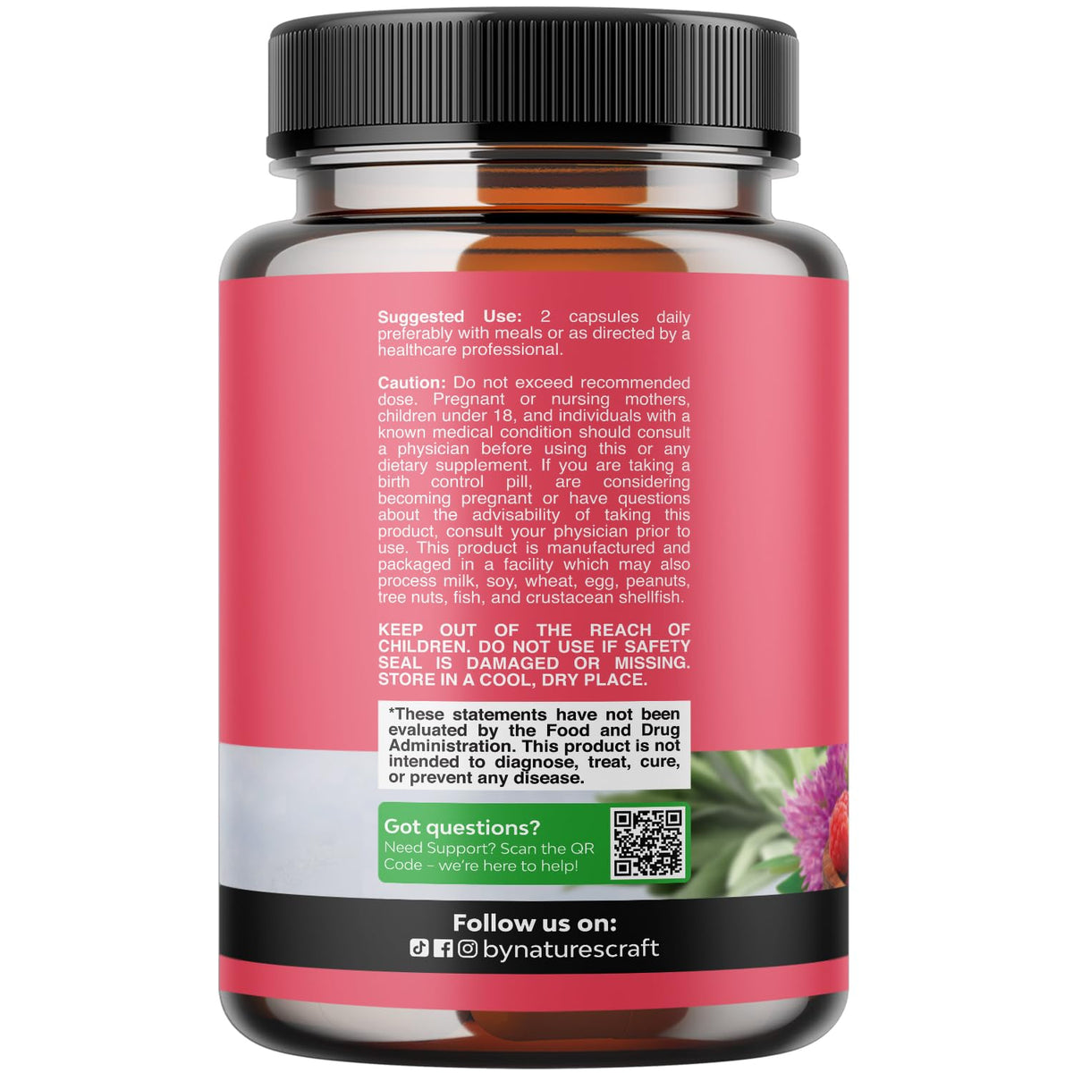 Complete Herbal Menopause Supplement for Women - Female Hormone Balance Capsules for Night Sweats Hot Flashes & Mood Swings with Dong Quai, Chaste Berry & Black Cohosh Root - 120 Count Pack Natures Craft