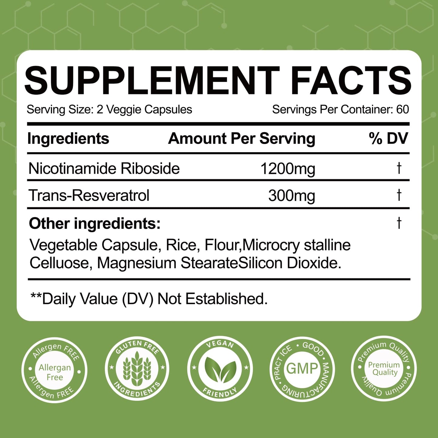 Yalei NAD Resveratrol Supplement 1500mg,120 Veggie Capsules | Liposomal NAD Plus Boosting | Support Cellular Health, Stamina & Healthy Aging for Women & Men | Non-GMO Yalei