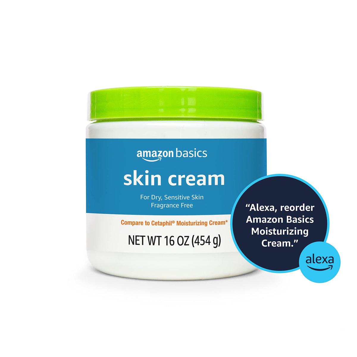 Amazon Basics Ultra Moisturizing Skin Cream for Dry & Sensitive Skin, Dermatologist Tested, Fragrance Free, 16 Ounce, 1 Pound (Pack of 1) (Previously Solimo) Amazon Basics