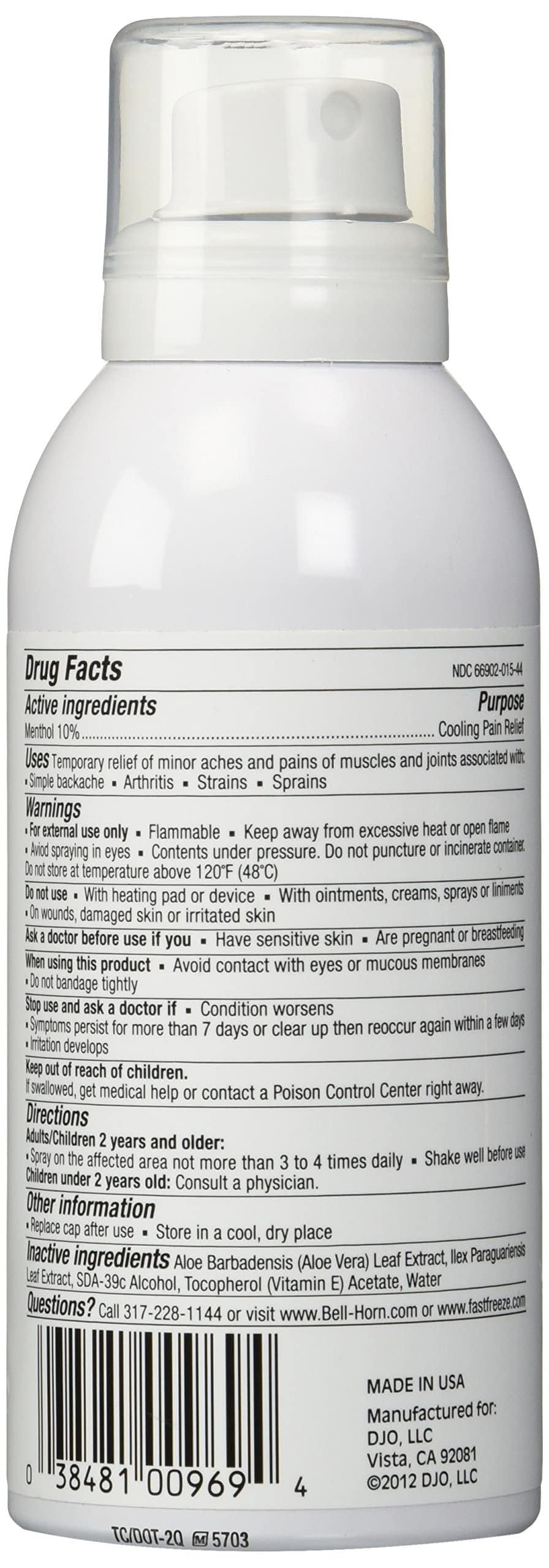 Fast Freeze All-Natural Cooling Pain Relief Therapy: Continuous Spray, 4 fl oz Fast Freeze