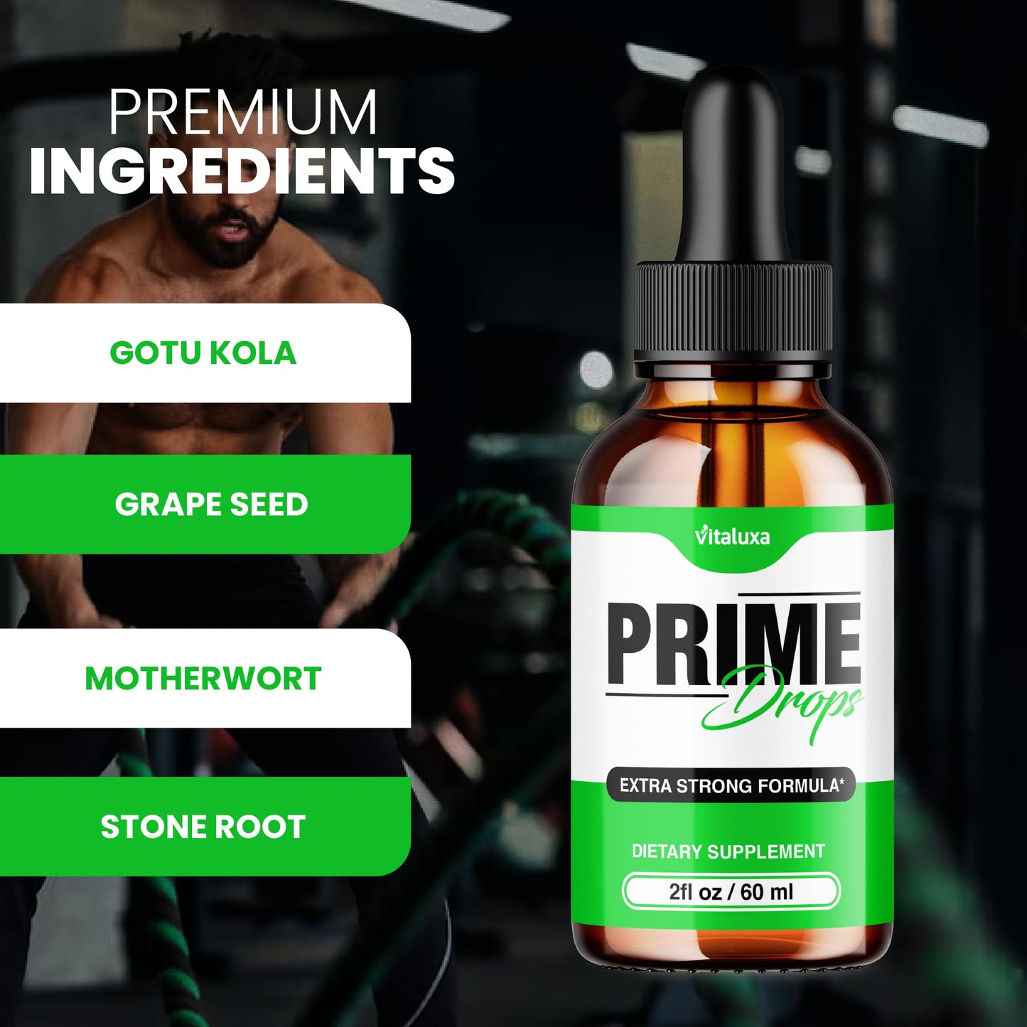 (2 Pack) Prime Drops for Men, Extra Strength Prime Drops Liquid Supplement Performance Blend All Natural Support, PrimeDrops Advanced Formula Vitamins for Health Wellness Reviews (4oz) Vitaluxa