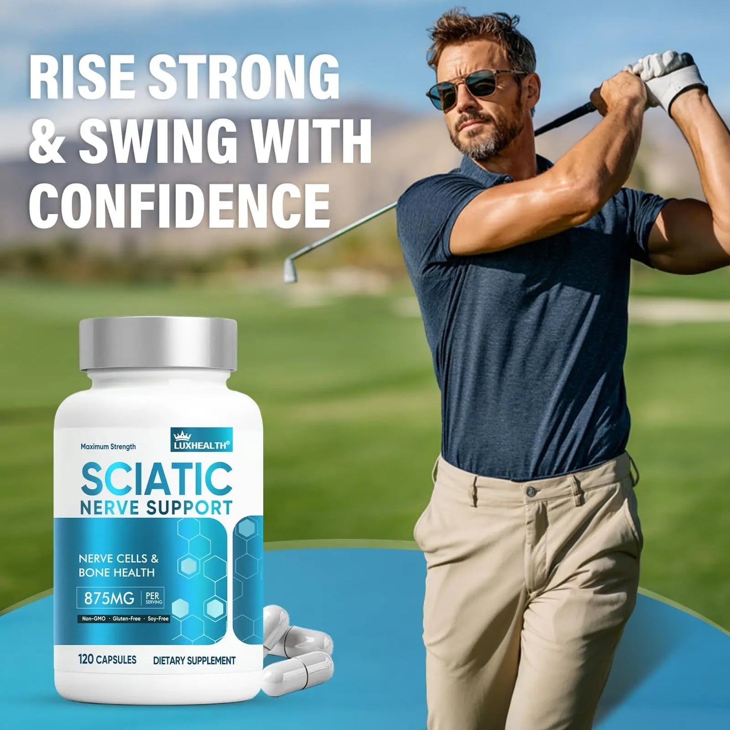 Sciatic Nerve Support Supplement, 120 Capsules Nerve Savior for Neuropathy, Premium Formula with Natural Botanical & Vitamin Complex Vivaherbal