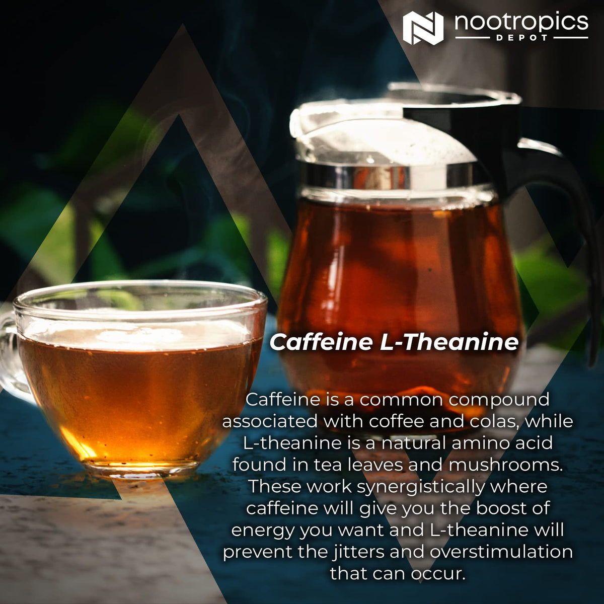 Nootropics Depot Caffeine and L-Theanine Capsules | 60 Pills | Contains 100mg of Caffeine and 200mg of L-Theanine | Natural Supplement | Energy Booster | Mental Focus + Alertness | Coffee Alternative Gsupps Australia