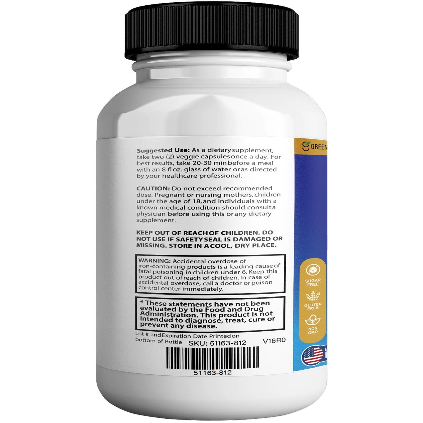 Memory, Mood & Brain Max Extra Strength Supplement with Herbal Ingredients, 60 Capsules, DHA, Vitamins, Bacopa, Green Tea (1) GREENVIFY