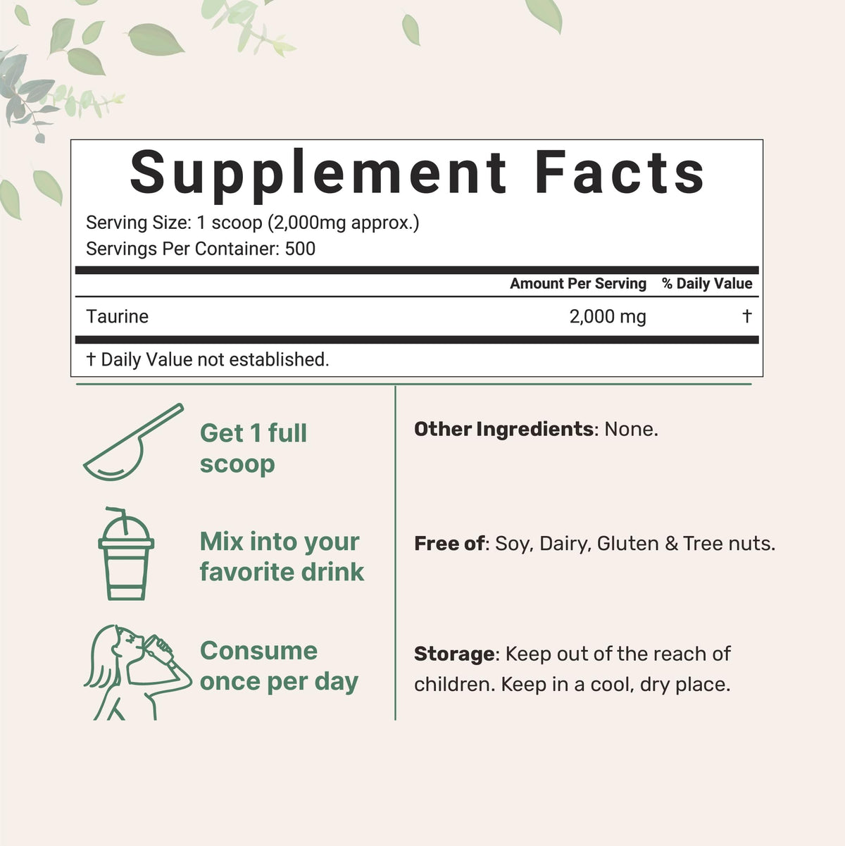 Micro Ingredients Taurine Powder Supplement | 1 KG, 2000mg Per Serving | Unflavored | 100% Pure, Easily Absorbed Free Form | Essential Amino Acids for Exercise, Energy, & Heart Support Micro Ingredients