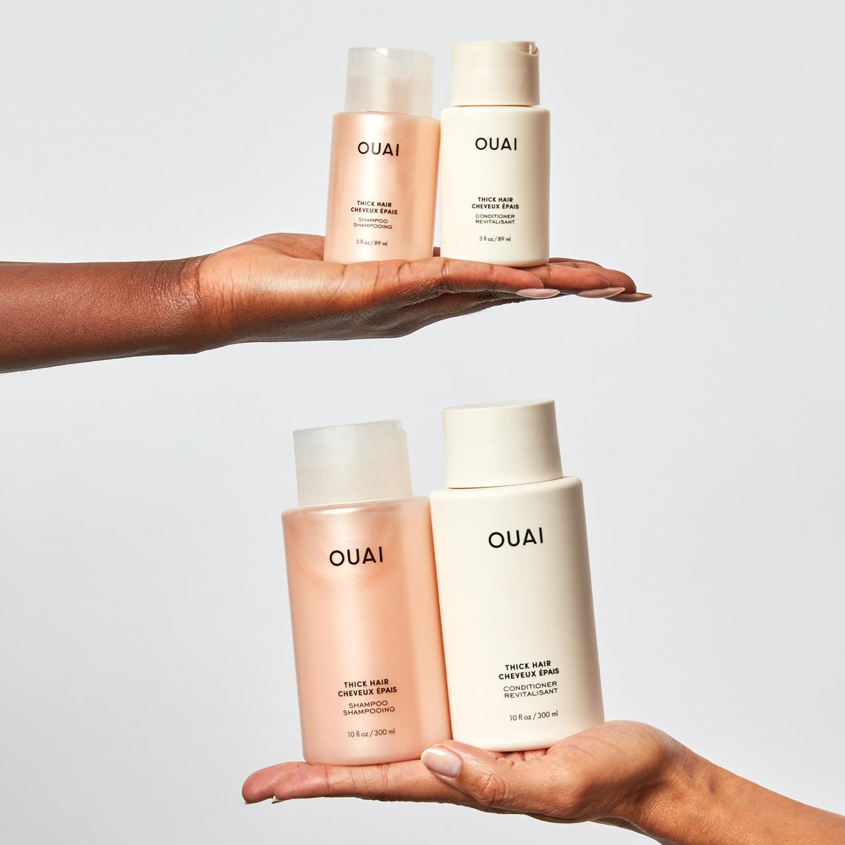 OUAI Thick Shampoo Travel Size - Moisturizing Shampoo with Keratin, Marshmallow Root, Shea Butter, Avocado Oil for Thick Hair - Strengthens & Hydrates - Paraben & Sulfate Free (3 Fl Oz) OUAI