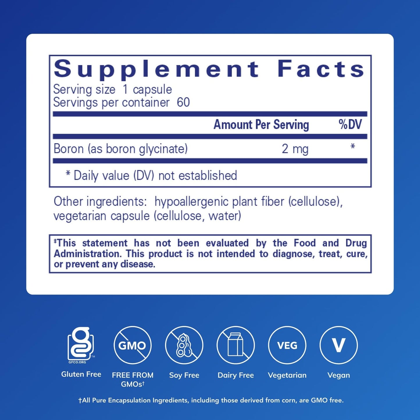 Pure Encapsulations Boron (Glycinate) | Supplement for Hormone Balance, Bone Strength and Health, Connective Tissue, and Nutrient Metabolism* | 60 Capsules Pure Encapsulations