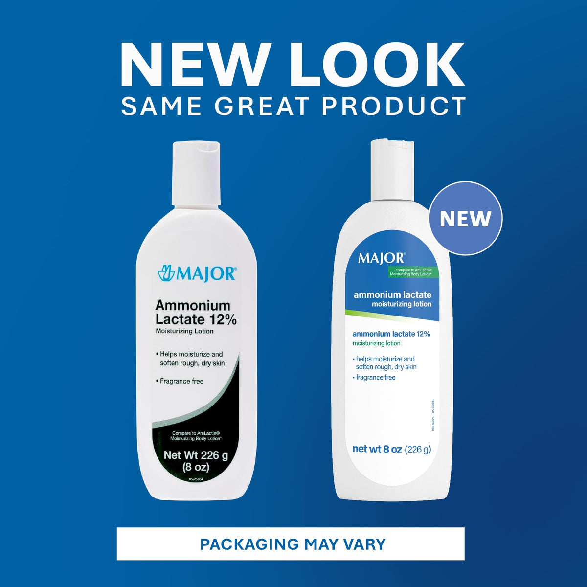 MAJOR Ammonium Lactate 12% Moisturizing Lotion - Lactic Acid Lotion - Helps Hydrate, Soften, and Exfoliate Rough, Dry Skin - Daily Body Lotion - Fragrance-Free - 8 Oz (1 Pack) MAJOR