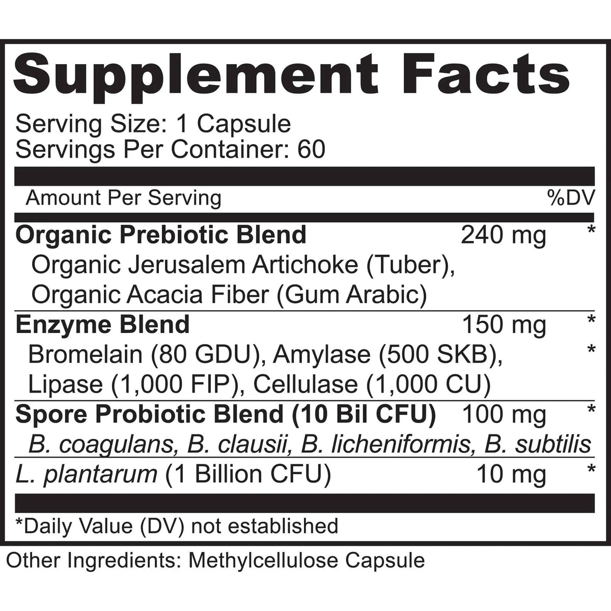 MoxyVites Spore Probiotic Complex - All In One Prebiotics and Probiotics for Digestive Health, Postbiotic, Digestive Enzymes Daily Supplement - Spore Based Probiotic for Women & Men MoxyVites