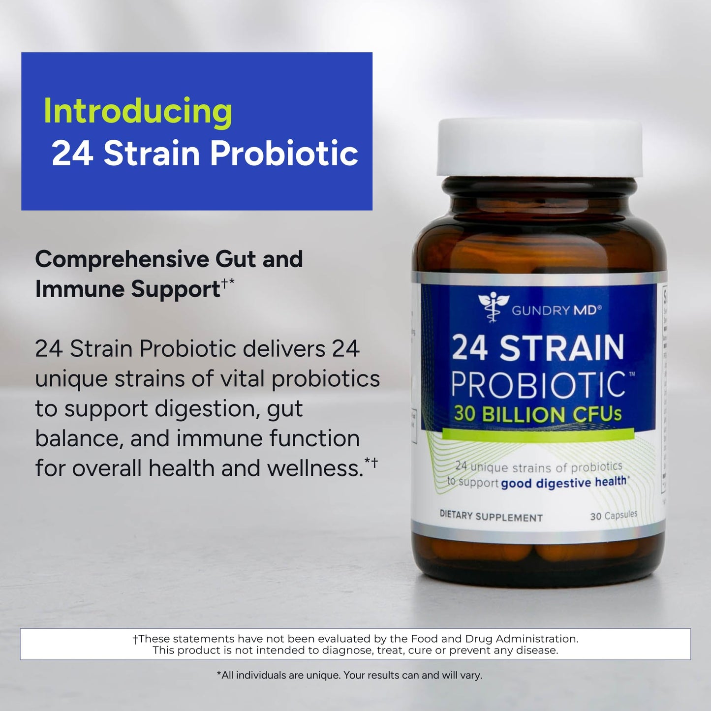 Gundry MD® 24 Strain Probiotic with 30 Billion CFUs, 30 Count Gundry MD