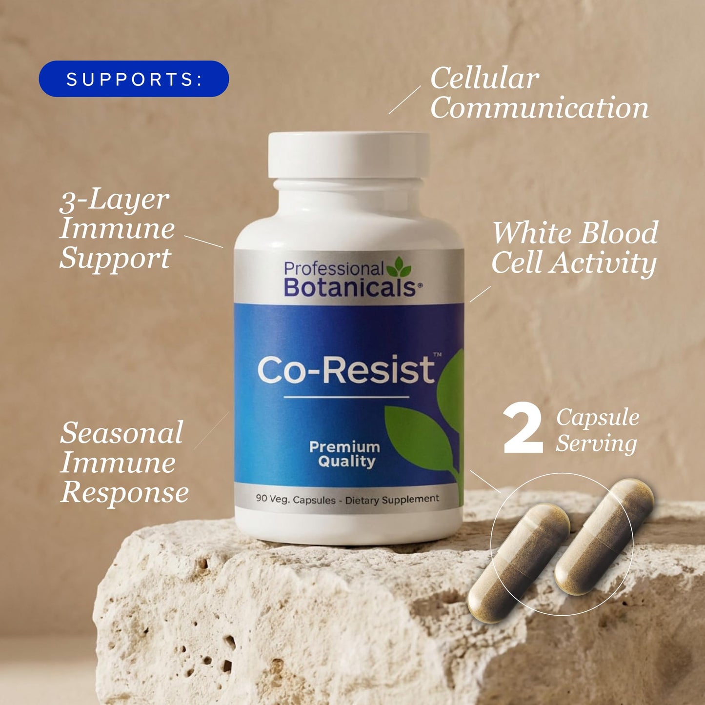 Professional Botanicals - Vegan Formulated Co-Resists - Synergistic Blend of Herbs and Powerful Nutrients that Supports the Immune System - 90 Vegetarian Capsules Professional Botanicals