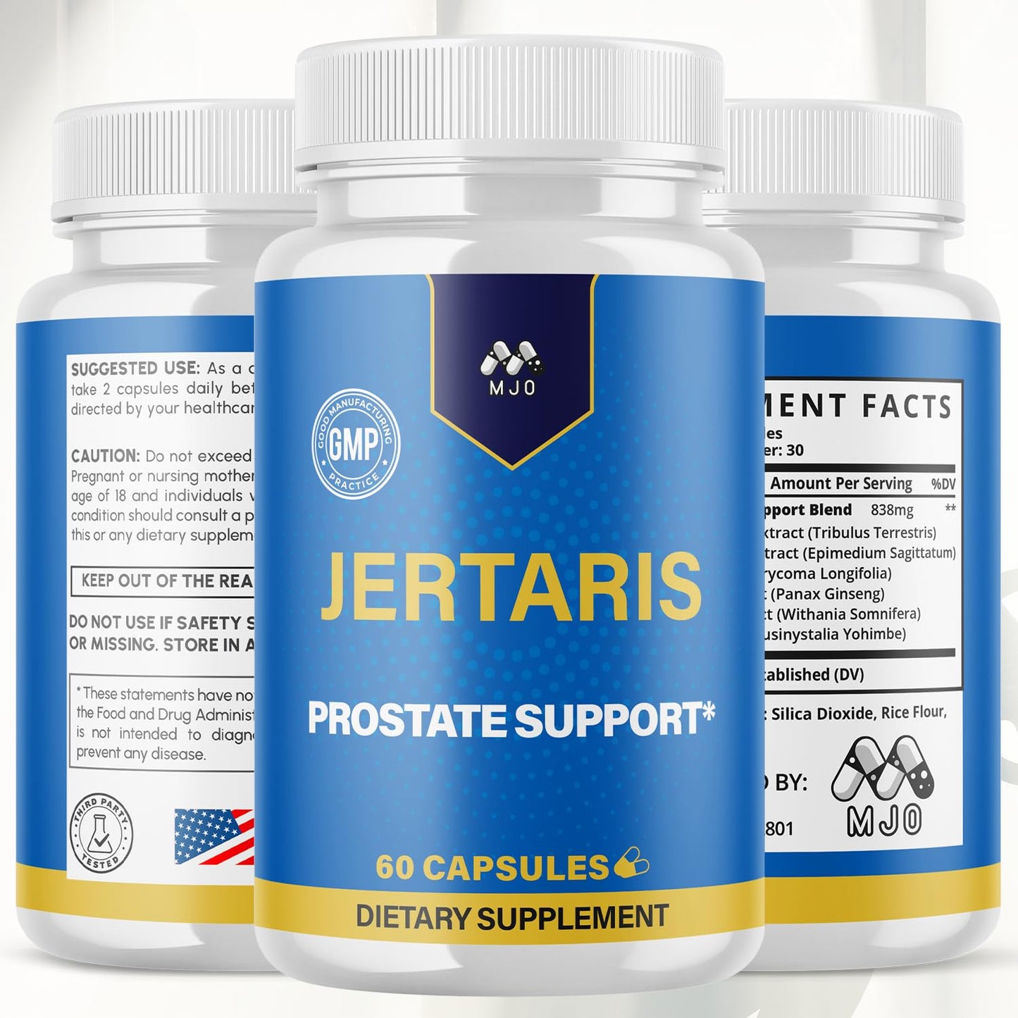Jertaris Capsules, Official Jertaris Support Pills for men with All Natural Ingredients, Advanced Formula for Optimal Health & Wellness Support with Premium Vitamins for Active Lifestyle (60 Capsules) MJO