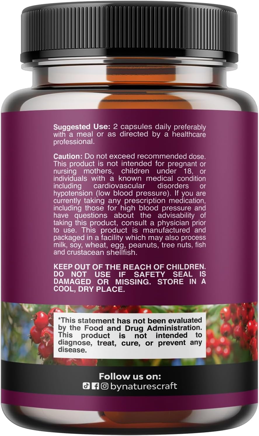 High Strength Hawthorn Berry Capsules - Pure Antioxidant Hawthorn Berry Supplement with Leaf & Flower Extract 4:1 for Healthy Heart & Digestion - Energy Support for Men & Women - 120 Count Pack Gsupps Australia