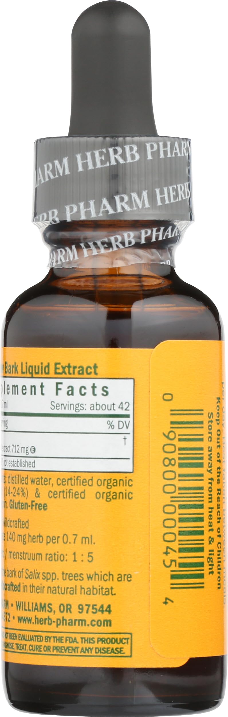 Herb Pharm Willow Bark Liquid Extract for Minor Pain - 1 Ounce (DWILL01) Herb Pharm
