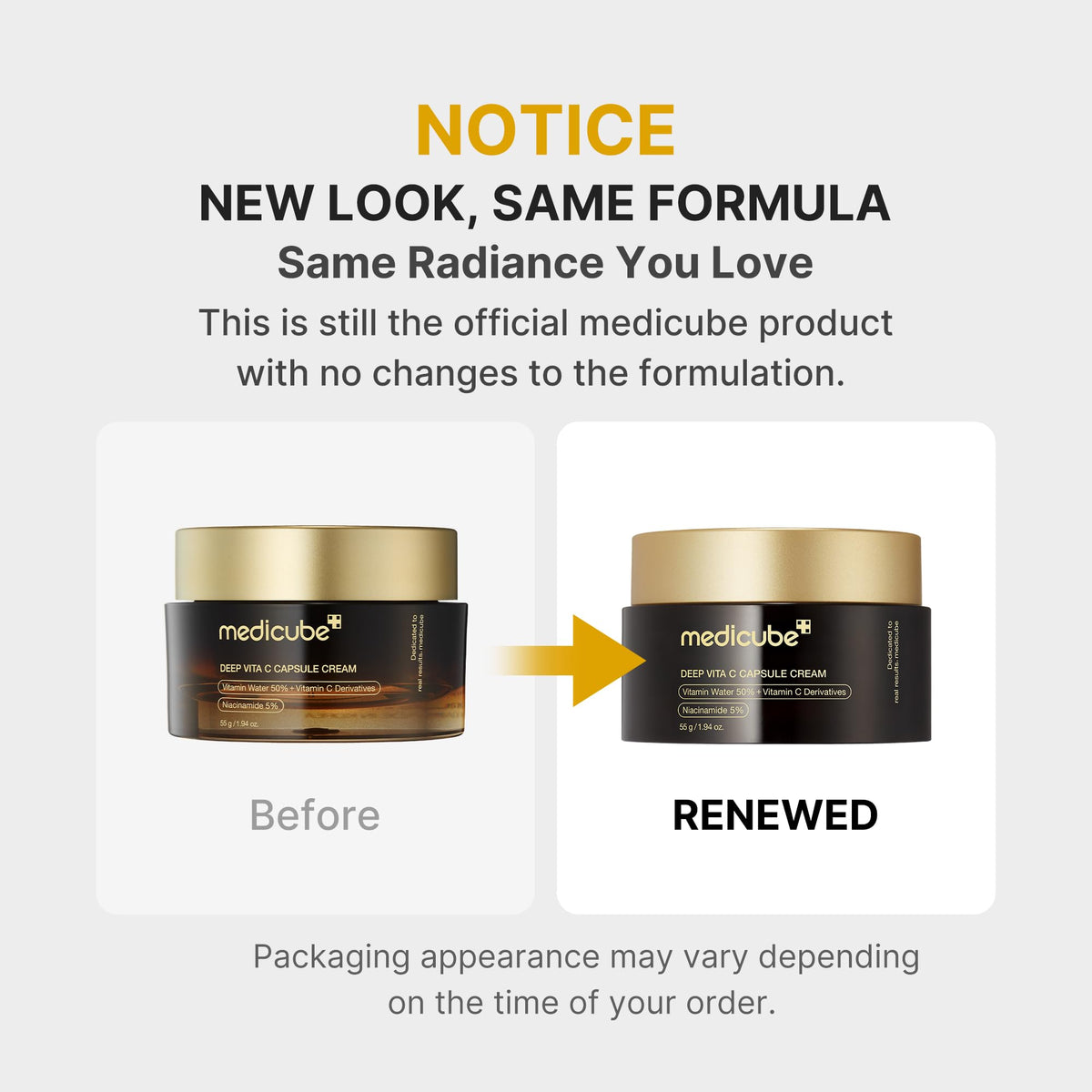 medicube Capsule Cream with Deep Vitamin C | Liposome Vitamin C Golden Capsule medicube